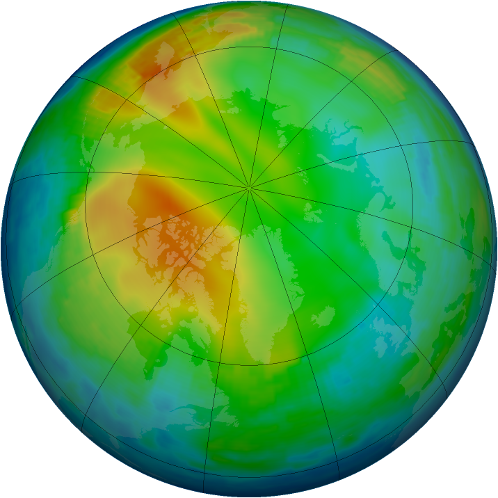 Arctic ozone map for 14 December 1996
